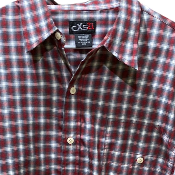 CSX 21 Blurred Lined Plaid Button Down Shirt - Picture 2 of 8